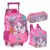 Kit Mochila Infantil Carrinho Rodinha Menina Gatinha Nini