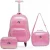 Kit Mochila Rodinha Feminina Lancheira Térmica Estojo Escolar
