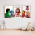 Kit Quadro Decorativo 3 Peças Jesus Nosso Salvador Herói Evangélico Decoração Casa Quarto Sala