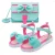 Kit Sandália Infantil Com Laço BB&Kids Com Bolsa Summer Fivela Menina Rosa/Pink Azul/Pink