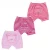 Kit Short Bebê 03 Peças Malha Listrada Bordado Bumbum Menina