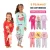 Kit Sortido 10 Peças Pijama Infantil Menina Manga Longa (5 Camisetas + 5 Calças) Tamanho 1