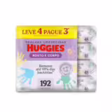 Lenços Umedecidos Huggies One & Done Leve 4 Pague 3 192 unidades, Huggies