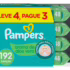 Kit Lenço Umedecido Infantil Huggies Rosto e Corpo 4 Pacotes com 48 Unidades