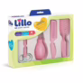 🛍️Lillo Kit De Higiene Para Recém Nascido com Aspirador Nasal, Tesoura, Pente e Escova de Cabelo, Rosa