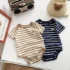 Lovito Body casual liso com costura em tecido de laço para bebê LNA94004