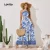 Lovito Vestido Boho Floral recortado para mulheres  LBL22257