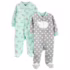 Simple Joys by Carter’s Pacote com 3 pijamas de algodão com pés de ajuste confortável para meninas