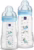 MAM Baby Kit 2 Mamadeiras Easy Active Set, 270ml e 330ml Com Formato Ergonômico e Fácil de Segurar para Crianças 2+ Meses com Bico de Silicone Skinsoft, Azul