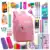 Material Escolar Sticker Canetinha fini Caderno 10 matérias Estojo Escolar Feminino Kit Completo