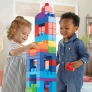 MEGA BLOKS  Kit com Sacola Azul e 80 Blocos de Montar  Brinquedo de Construção  Pré-escola  A partir de 1 ano