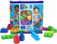 MEGA BLOKS, Sacola Azul com 60 Blocos de Montar Grandes e Coloridos