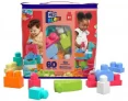 MEGA BLOKS, Sacola Vermelha com 60 Blocos de Montar Grandes e Coloridos