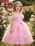 Meninas Vestido Fantasia Princesa Infantil Bela E A Fera