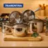Conjunto De Facas Inox 6 Peças Antiaderente Com Cabo Reforçado Descascador E Tesoura Cozinha