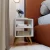 Mesa de Cabeceira Nicho Quarto Casal Decoração Retro Palma Branco