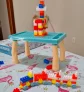 MESA INFANTIL EDUCATIVA COM BLOCOS DE MONTAR MEGA COMPRAS (Rosa)