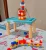 MESA INFANTIL EDUCATIVA COM BLOCOS DE MONTAR MEGA COMPRAS (Rosa)