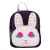 Mochila Infantil Coelho, Bolsa Escolar Menina, Cor Preta