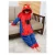 Novo SpiderMan Boys Pijama Vermelho Flanela Fatos De Salto Quentes Moda Cartoon Infantil Cosplay Roupa De Inverno Capuz