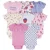 Onesies Brand Pacote com 8 bodies de manga curta para bebês meninas, Berry Happy, 0-3 Meses