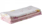 Papi Textil Cueiro Estampado, Rosa, 80 cmx50 cm, Pacote de 3