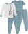 😍 Partes de baixo de pijamas para bebês Baby Boys’ Toddler Snug Fit 4-piece Pajama Set GerberMeninos [12 meses – 5 anos]