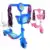 Patinete Infantil 3 Rodas com Luzes Led e Cesta Emite Som Musical Altura Regulável e Freio Traseiro  AZUL