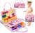 Placa de Montessori Sensorial para Crianças Maleta Educativa Brinquedo (Rosa)