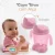 Porta Suco Urso c/Alça e com Pé Translúcido, Adoleta Bebê, Rosa 200 ml