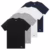 PUMA Pacote com 4 camisetas masculinas de algodão com gola redonda e manga curta, Preto/cinza/branco/azul marinho, M
