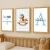 Quadros Decorativos Cavalinho, Cavalo Com Moldura Fake, Kit 3 Peças Decoração Quarto Menino