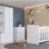 Quarto de Bebê Completo com Berço, Guarda-Roupa e Cômoda – Móveis Estrela Satriani