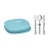 🛍️SIMONAGGIO Kit de Alimentação Infantil Trend Kids Carro – Conjunto de Pratos de Plástico e Talheres de Aço Inox Para Crianças – Azul – 5 Peças