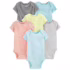 Simple Joys by Carter’s Pacote com 3 camisetas de manga comprida para meninos, Azul/cinza/azul-marinho, 6-9 Meses