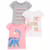 Simple Joys by Carter’s Camisetas e blusas de manga curta para meninas, pacote com 3, Corações cinza/dinossauro rosa/impressão de texto branco, 2 Anos
