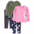 Simple Joys by Carter’s Conjunto de 4 peças de camisa e calça de manga comprida para crianças e bebês meninas