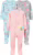 Simple Joys by Carter’s Pacote com 3 pijamas de algodão com pés de ajuste confortável para meninas, Bailarina/abelhas/lua, 18 Meses