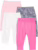 Simple Joys by Carter’s Pacote com 4 calças para bebês meninas, Listras azulmarinho/pêssego pálido/rosa/bolinhas brancas, 24 Meses