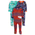Simple Joys by Carter’s Pacote com 3 pijamas de algodão com pés de ajuste confortável para meninas, Espaço marinho/dinossauro branco/bolinhas amarelas, 12 Meses