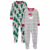 Simple Joys by Carter’s Pijama infantil com pés de lã resistente a chamas e ajuste solto, Estampa de Natal cinza claro/verde menta, 4 Anos