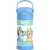 THERMOS FUNTAINER Garrafa de água com canudo – 340 g – Garrafa de água infantil isolada a vácuo de aço inoxidável com tampa, azul