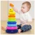 Torre de Argolas Brinquedo Educativo Empilhar Patinho Bebê Rainbow Torre 0-6 Anos