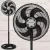 Ventilador De Coluna 30cm Premium Turbo 6 Pás Voc6p Ventisol Cor da estrutura Preto Cor das pás Preto 220V