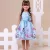 Vestido De Criança Infantil Floral Azul Claro