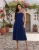 > Vestido Elegante Midi Feminino Liso Alça Casual Viscolycra