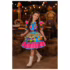 Vestido Infantil Junino Festas Azul Florzinhas Coloridas