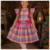 Vestido Infantil Menina Xadrez Luxo Para Festas Juninas Quadrilhas Disponível Em 2 Cores