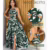 > 🛍️ Vestido  Longo Feminino Estampado Com Fenda Amarração Recortes Laterais ALTO PADRÃO