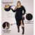 Vestido Midi PAZME Plus Size Manga Longa Gola Quadrada-Tam: G ao G3